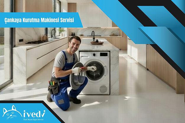 Çankaya Kurutma Makinesi Servisi uzman teknisyeni, arızalı kurutma makinesinde detaylı arıza tespiti ve bakım işlemi gerçekleştiriyor.