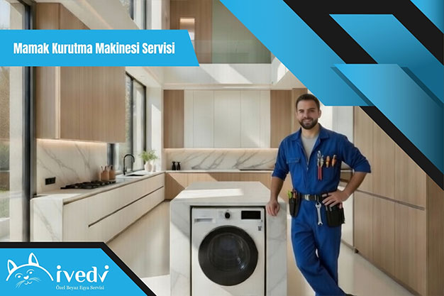 Mamak Kurutma Makinesi Servisi uzmanı, çamaşır kurutma makinesinde detaylı kontrol ve profesyonel onarım işlemi gerçekleştiriyor.