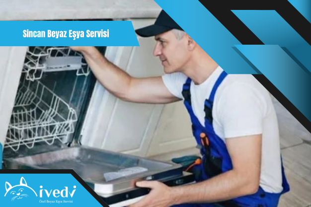 Sincan beyaz eşya servisi teknisyeni arızalı bulaşık makinesini evde kontrol ediyor