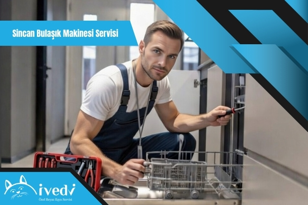 Sincan bulaşık makinesi servisi teknisyeni makinenin su giriş ve filtre sistemini kontrol ediyor