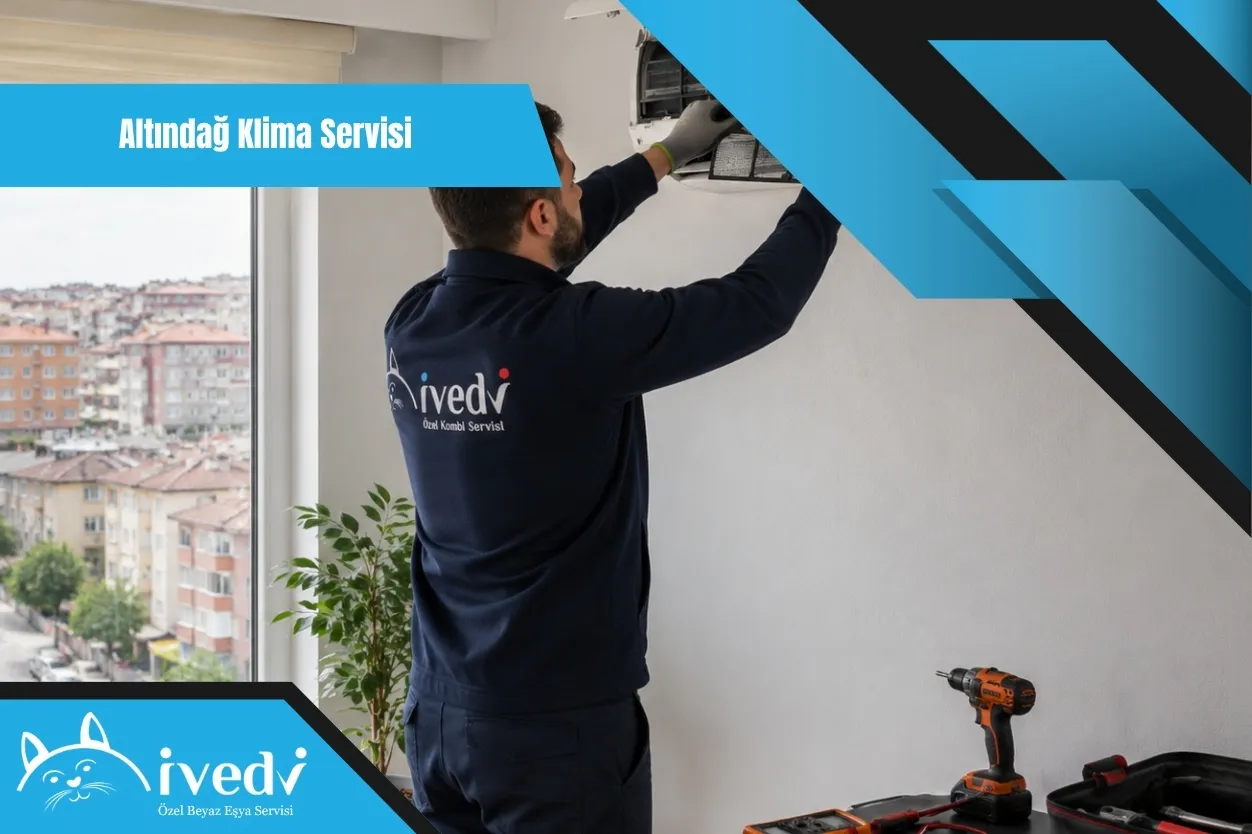 Altındağ klima servisi için evde klima arıza tespiti yapan İvedi Servis teknisyeni